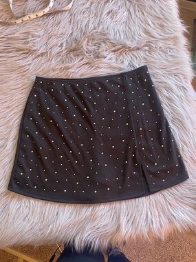 wild fable Black Studded Mini Skirt